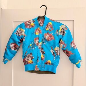Adidas X Ivy Park Kids Unisex Reversible Zip-Up Satin Bomber Jacket. Size 3T